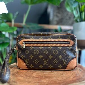 Louis Vuitton Large Monogram Trousse Pochette Wristlet Clutch Bag